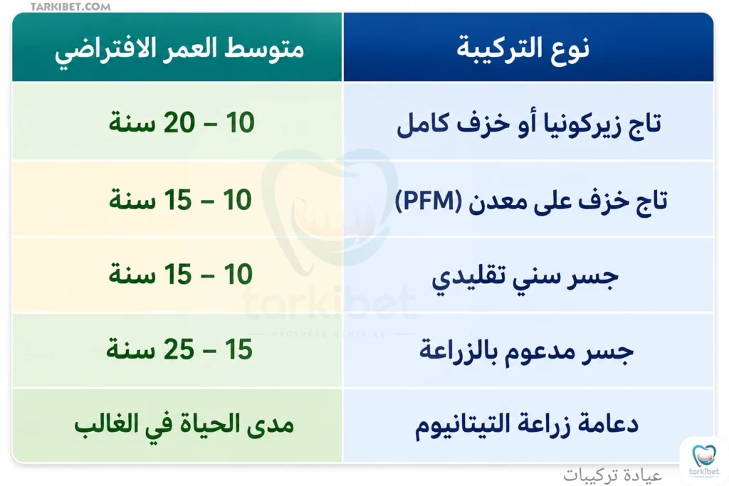 كم تدوم تركيبات الأسنان الثابتة