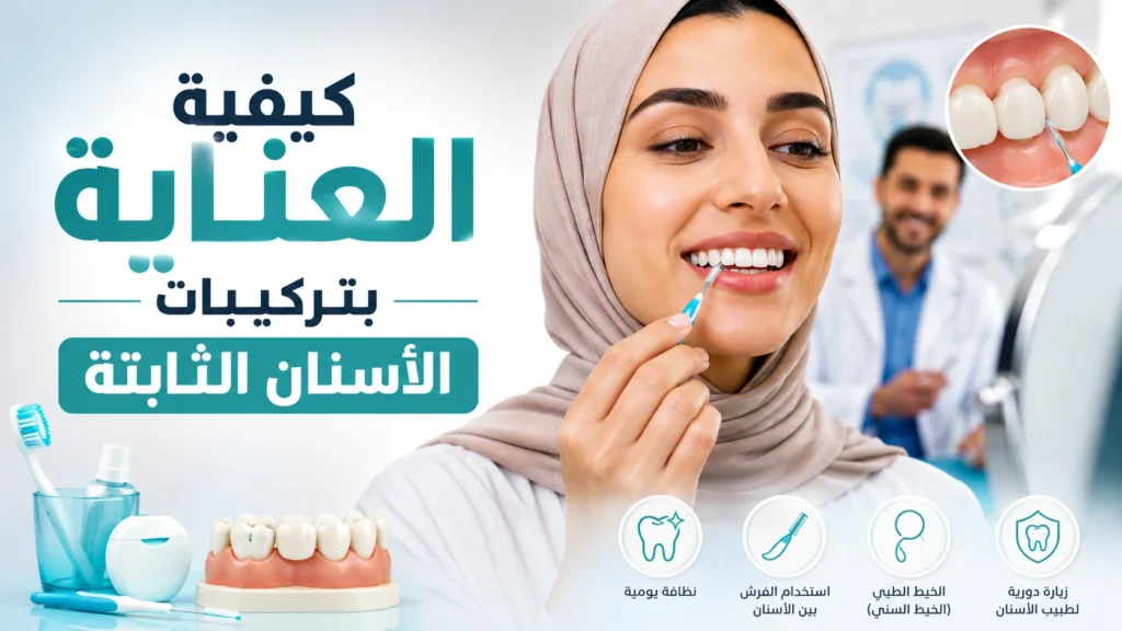 كيفية العناية بتركيبات الأسنان الثابتة